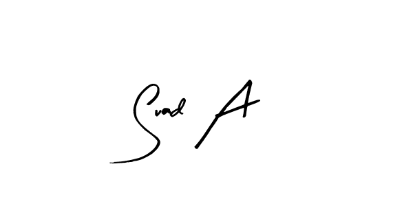 The best way (Arty Signature) to make a short signature is to pick only two or three words in your name. The name Suad A include a total of six letters. For converting this name. Suad A signature style 8 images and pictures png