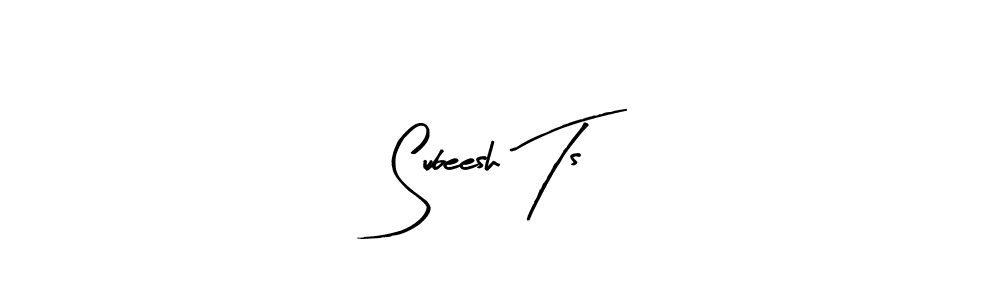 Arty Signature is a professional signature style that is perfect for those who want to add a touch of class to their signature. It is also a great choice for those who want to make their signature more unique. Get Subeesh Ts name to fancy signature for free. Subeesh Ts signature style 8 images and pictures png