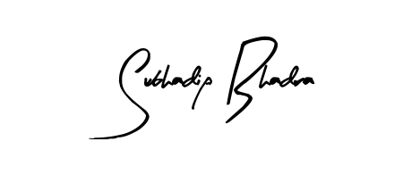 The Arty Signature handwriting style adds charm and authenticity to name Subhadip Bhadra. A wonderful choice for personal thank-you notes. Subhadip Bhadra signature style 8 images and pictures png