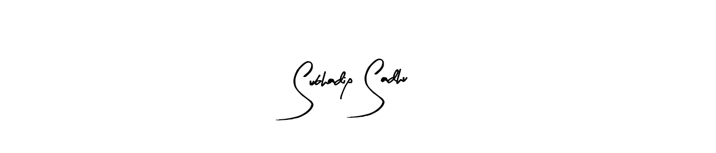 if you are searching for the best signature style for your name Subhadip Sadhu. so please give up your signature search. here we have designed multiple signature styles  using Arty Signature. Subhadip Sadhu signature style 8 images and pictures png