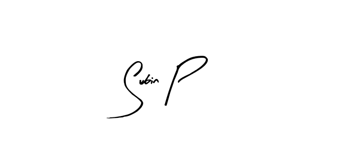 Use a signature maker to create a handwritten signature online. With this signature software, you can design (Arty Signature) your own signature for name Subin P. Subin P signature style 8 images and pictures png