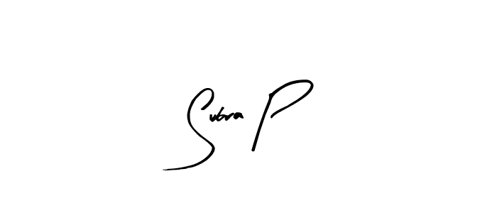 How to make Subra P name signature. Use Arty Signature style for creating short signs online. This is the latest handwritten sign. Subra P signature style 8 images and pictures png