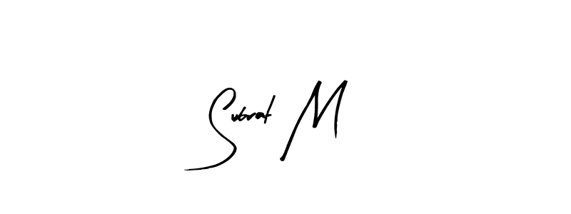 if you are searching for the best signature style for your name Subrat M. so please give up your signature search. here we have designed multiple signature styles  using Arty Signature. Subrat M signature style 8 images and pictures png