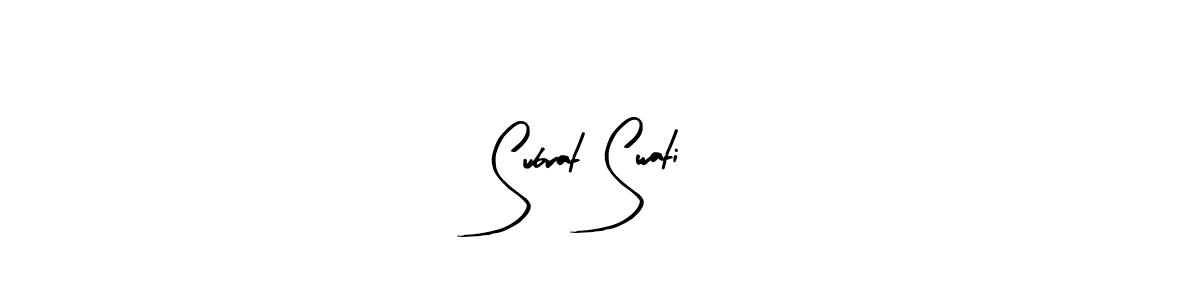 Similarly Arty Signature is the best handwritten signature design. Signature creator online .You can use it as an online autograph creator for name Subrat Swati. Subrat Swati signature style 8 images and pictures png