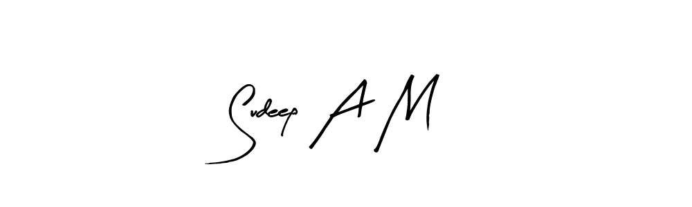 Similarly Arty Signature is the best handwritten signature design. Signature creator online .You can use it as an online autograph creator for name Sudeep A M. Sudeep A M signature style 8 images and pictures png