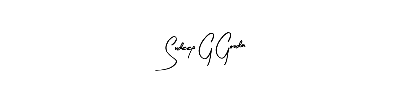 if you are searching for the best signature style for your name Sudeep G Gouda. so please give up your signature search. here we have designed multiple signature styles  using Arty Signature. Sudeep G Gouda signature style 8 images and pictures png