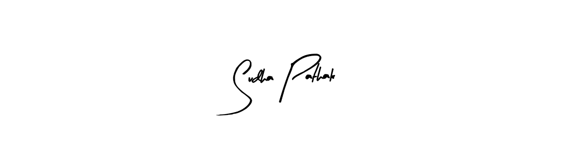 if you are searching for the best signature style for your name Sudha Pathak. so please give up your signature search. here we have designed multiple signature styles  using Arty Signature. Sudha Pathak signature style 8 images and pictures png
