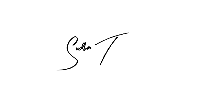 Arty Signature is a professional signature style that is perfect for those who want to add a touch of class to their signature. It is also a great choice for those who want to make their signature more unique. Get Sudha T name to fancy signature for free. Sudha T signature style 8 images and pictures png