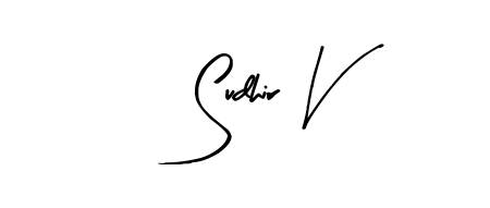 A modern signature idea for name Sudhir V using Arty Signature font. Clean strokes and elegant curves make it stand out instantly. Sudhir V signature style 8 images and pictures png