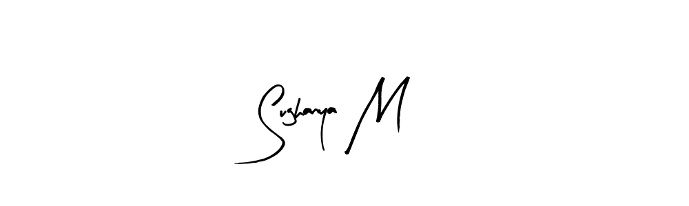 if you are searching for the best signature style for your name Sughanya M. so please give up your signature search. here we have designed multiple signature styles  using Arty Signature. Sughanya M signature style 8 images and pictures png