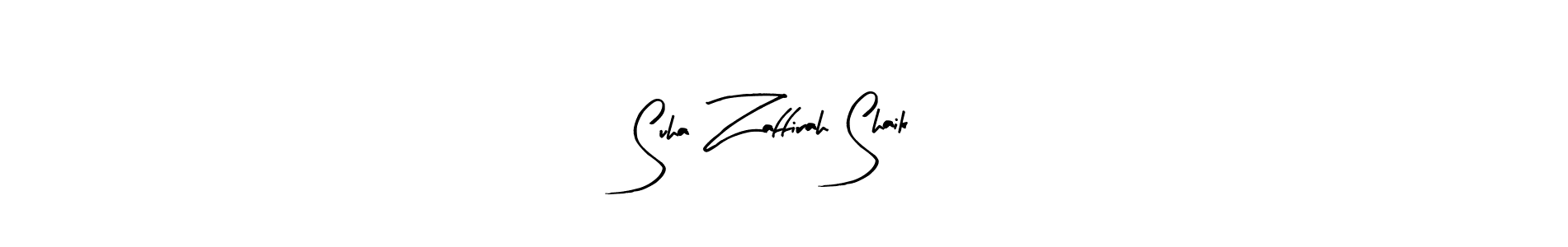 This is the best signature style for the Suha Zaffirah Shaik name. Also you like these signature font (Arty Signature). Mix name signature. Suha Zaffirah Shaik signature style 8 images and pictures png