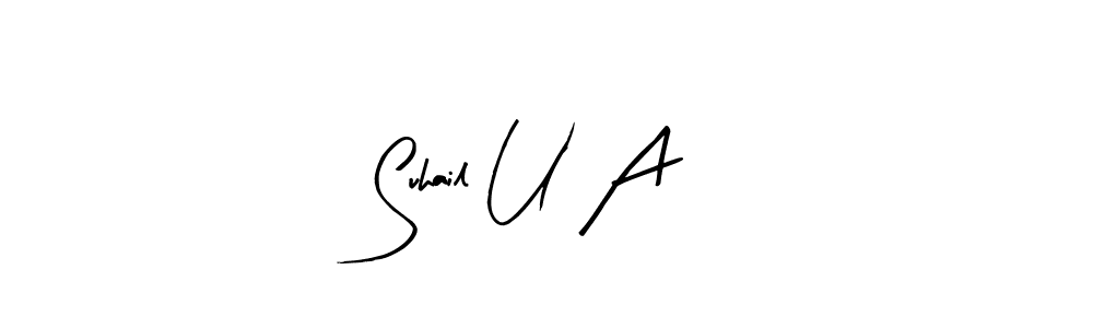 Design your own signature with our free online signature maker. With this signature software, you can create a handwritten (Arty Signature) signature for name Suhail U A. Suhail U A signature style 8 images and pictures png