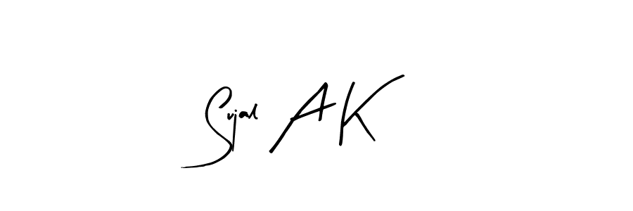 Also You can easily find your signature by using the search form. We will create Sujal A K name handwritten signature images for you free of cost using Arty Signature sign style. Sujal A K signature style 8 images and pictures png
