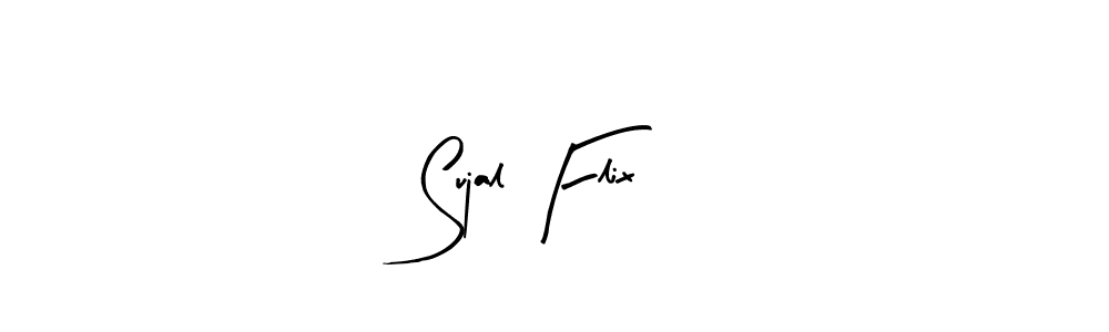 Similarly Arty Signature is the best handwritten signature design. Signature creator online .You can use it as an online autograph creator for name Sujal Flix. Sujal Flix signature style 8 images and pictures png