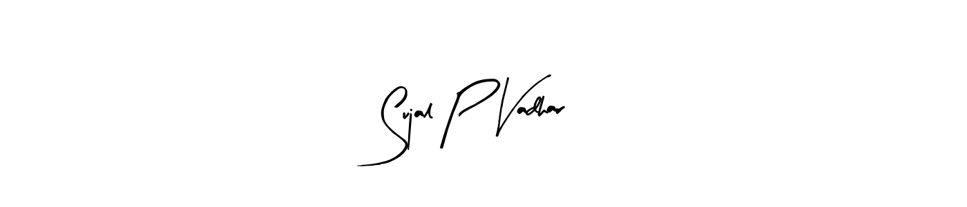 Similarly Arty Signature is the best handwritten signature design. Signature creator online .You can use it as an online autograph creator for name Sujal P Vadhar. Sujal P Vadhar signature style 8 images and pictures png