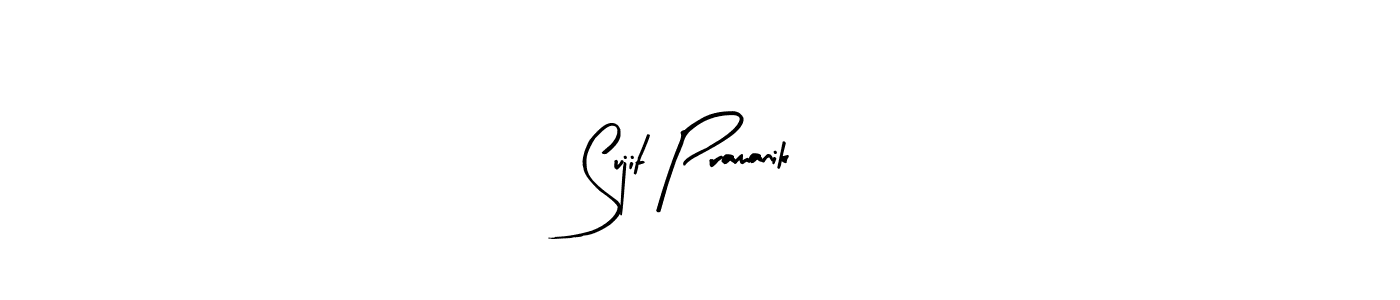 How to make Sujit Pramanik name signature. Use Arty Signature style for creating short signs online. This is the latest handwritten sign. Sujit Pramanik signature style 8 images and pictures png
