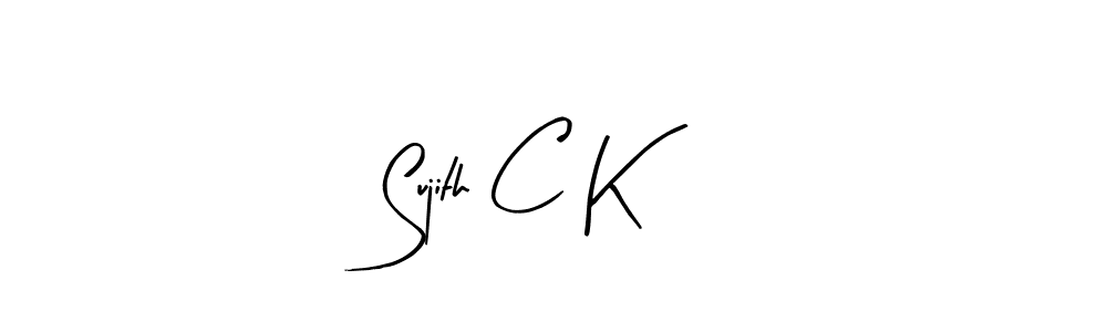 Similarly Arty Signature is the best handwritten signature design. Signature creator online .You can use it as an online autograph creator for name Sujith C K. Sujith C K signature style 8 images and pictures png