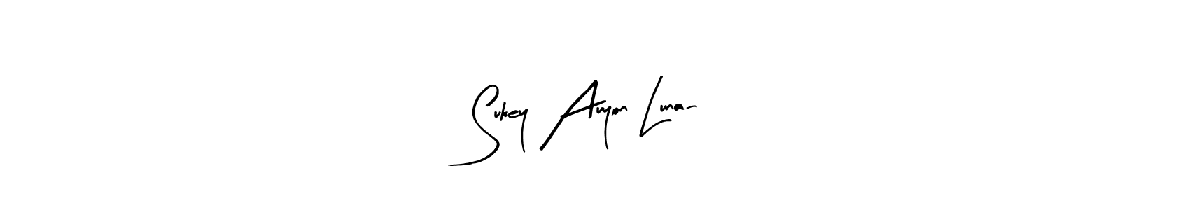 You should practise on your own different ways (Arty Signature) to write your name (Sukey Auyon Luna-) in signature. don't let someone else do it for you. Sukey Auyon Luna- signature style 8 images and pictures png