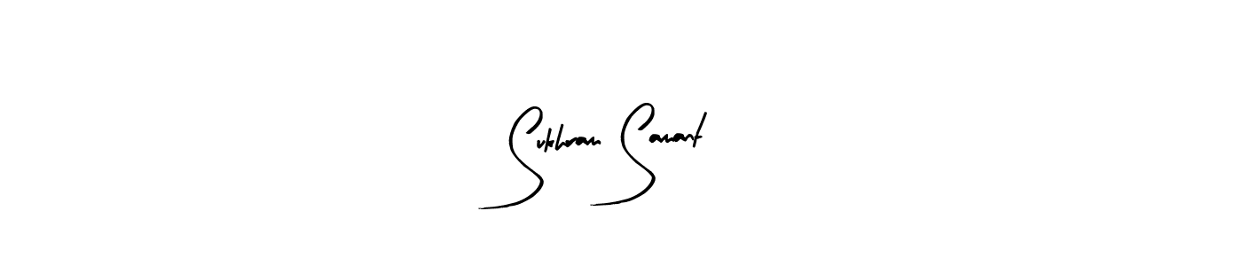 Similarly Arty Signature is the best handwritten signature design. Signature creator online .You can use it as an online autograph creator for name Sukhram Samant. Sukhram Samant signature style 8 images and pictures png