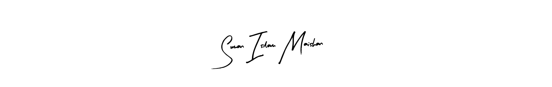 Arty Signature is a professional signature style that is perfect for those who want to add a touch of class to their signature. It is also a great choice for those who want to make their signature more unique. Get Suman Islam Maishan name to fancy signature for free. Suman Islam Maishan signature style 8 images and pictures png