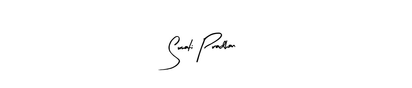 How to make Sumati Pradhan name signature. Use Arty Signature style for creating short signs online. This is the latest handwritten sign. Sumati Pradhan signature style 8 images and pictures png