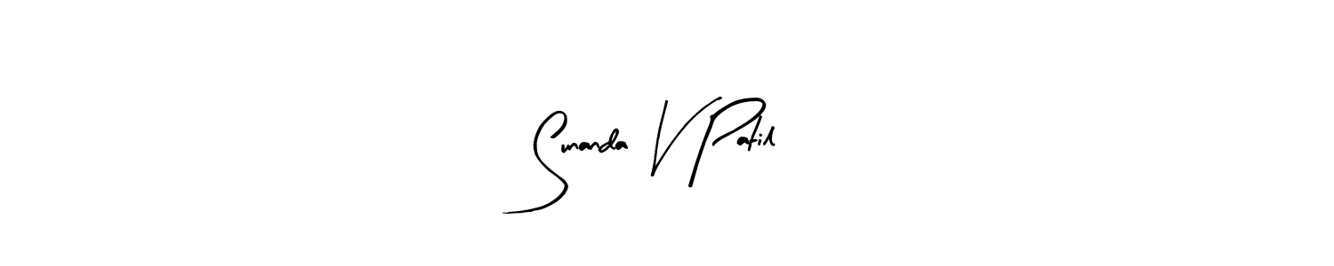 Similarly Arty Signature is the best handwritten signature design. Signature creator online .You can use it as an online autograph creator for name Sunanda V Patil. Sunanda V Patil signature style 8 images and pictures png