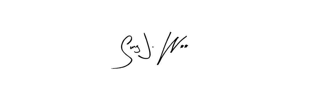 Sung J. Woo stylish signature style. Best Handwritten Sign (Arty Signature) for my name. Handwritten Signature Collection Ideas for my name Sung J. Woo. Sung J. Woo signature style 8 images and pictures png