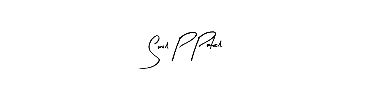 How to make Sunil P Patel name signature. Use Arty Signature style for creating short signs online. This is the latest handwritten sign. Sunil P Patel signature style 8 images and pictures png