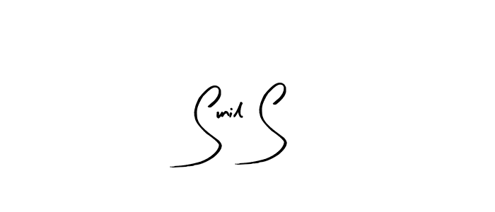 How to make Sunil S name signature. Use Arty Signature style for creating short signs online. This is the latest handwritten sign. Sunil S signature style 8 images and pictures png