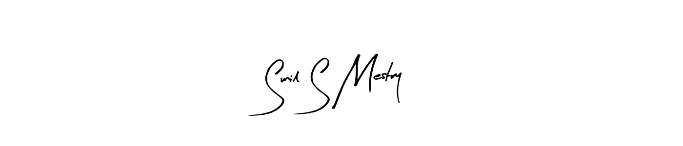 How to make Sunil S Mestry name signature. Use Arty Signature style for creating short signs online. This is the latest handwritten sign. Sunil S Mestry signature style 8 images and pictures png