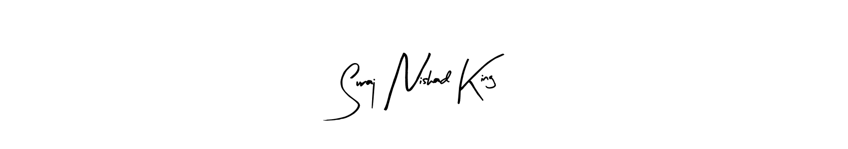 The best way (Arty Signature) to make a short signature is to pick only two or three words in your name. The name Suraj Nishad King include a total of six letters. For converting this name. Suraj Nishad King signature style 8 images and pictures png