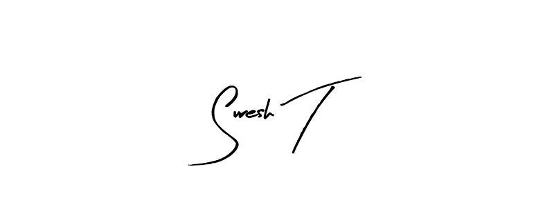 How to make Suresh T name signature. Use Arty Signature style for creating short signs online. This is the latest handwritten sign. Suresh T signature style 8 images and pictures png