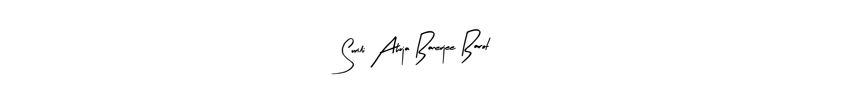 Make a beautiful signature design for name Surili Ahuja Banerjee Barot. With this signature (Arty Signature) style, you can create a handwritten signature for free. Surili Ahuja Banerjee Barot signature style 8 images and pictures png