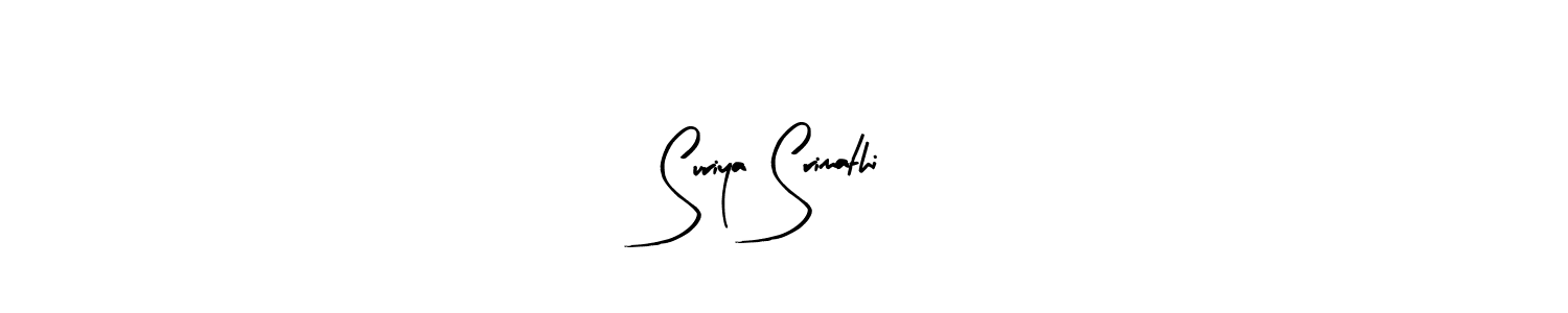 Create a beautiful signature design for name Suriya Srimathi. With this signature (Arty Signature) fonts, you can make a handwritten signature for free. Suriya Srimathi signature style 8 images and pictures png