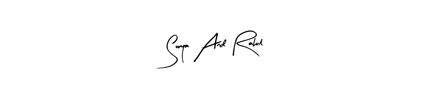 Create a beautiful signature design for name Surya And Rahul. With this signature (Arty Signature) fonts, you can make a handwritten signature for free. Surya And Rahul signature style 8 images and pictures png
