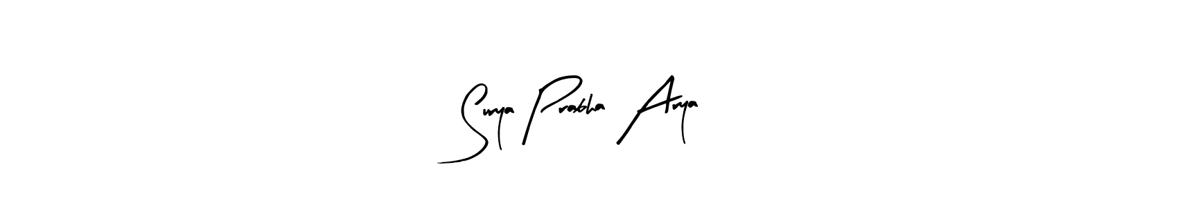 Also You can easily find your signature by using the search form. We will create Surya Prabha Arya name handwritten signature images for you free of cost using Arty Signature sign style. Surya Prabha Arya signature style 8 images and pictures png