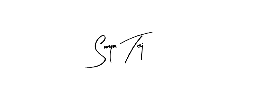 You should practise on your own different ways (Arty Signature) to write your name (Surya Tej) in signature. don't let someone else do it for you. Surya Tej signature style 8 images and pictures png