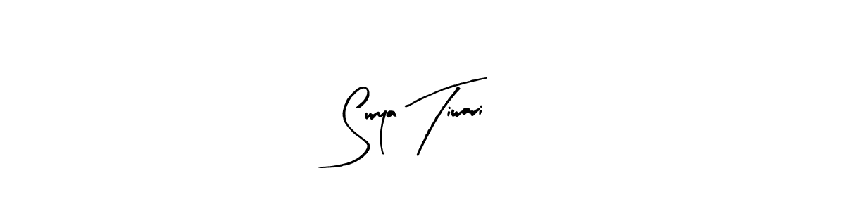 How to make Surya Tiwari name signature. Use Arty Signature style for creating short signs online. This is the latest handwritten sign. Surya Tiwari signature style 8 images and pictures png