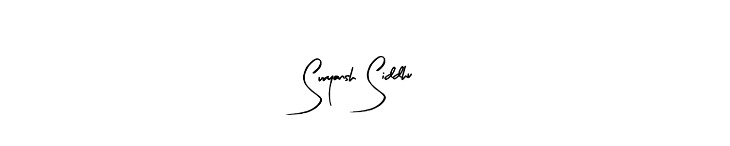 You should practise on your own different ways (Arty Signature) to write your name (Suryansh Siddhu) in signature. don't let someone else do it for you. Suryansh Siddhu signature style 8 images and pictures png