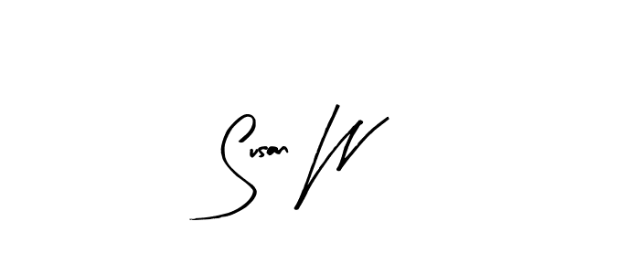 How to make Susan W name signature. Use Arty Signature style for creating short signs online. This is the latest handwritten sign. Susan W signature style 8 images and pictures png