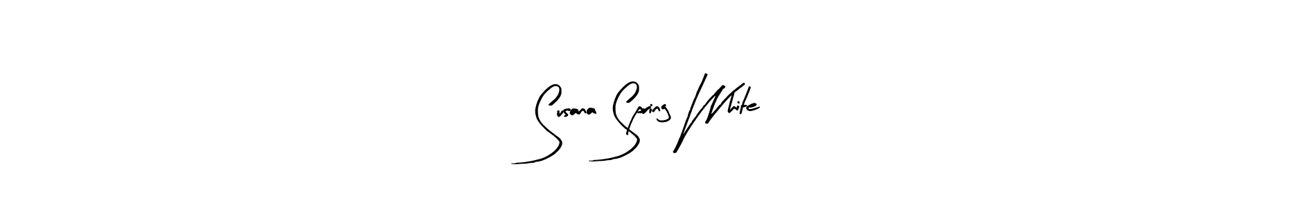 Make a beautiful signature design for name Susana Spring White. With this signature (Arty Signature) style, you can create a handwritten signature for free. Susana Spring White signature style 8 images and pictures png