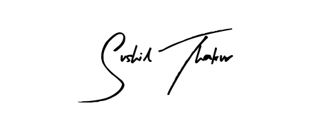 Create your official email sign-off with Sushil Thakur name in Arty Signature style. Crisp, clean, and perfectly legible across all screens. Sushil Thakur signature style 8 images and pictures png