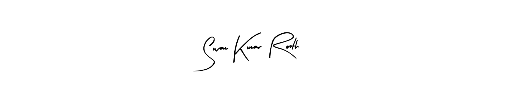 You should practise on your own different ways (Arty Signature) to write your name (Suvam Kumar Routh) in signature. don't let someone else do it for you. Suvam Kumar Routh signature style 8 images and pictures png