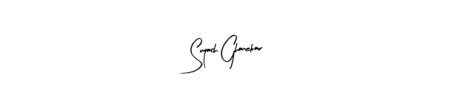 How to make Suyash Ghanekar name signature. Use Arty Signature style for creating short signs online. This is the latest handwritten sign. Suyash Ghanekar signature style 8 images and pictures png