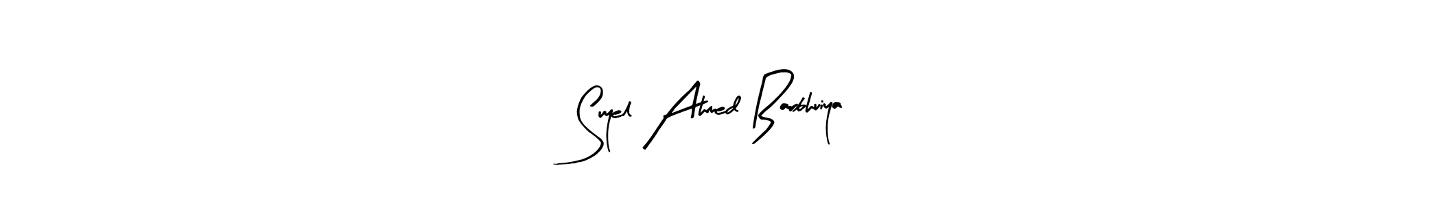 Create a beautiful signature design for name Suyel Ahmed Barbhuiya. With this signature (Arty Signature) fonts, you can make a handwritten signature for free. Suyel Ahmed Barbhuiya signature style 8 images and pictures png