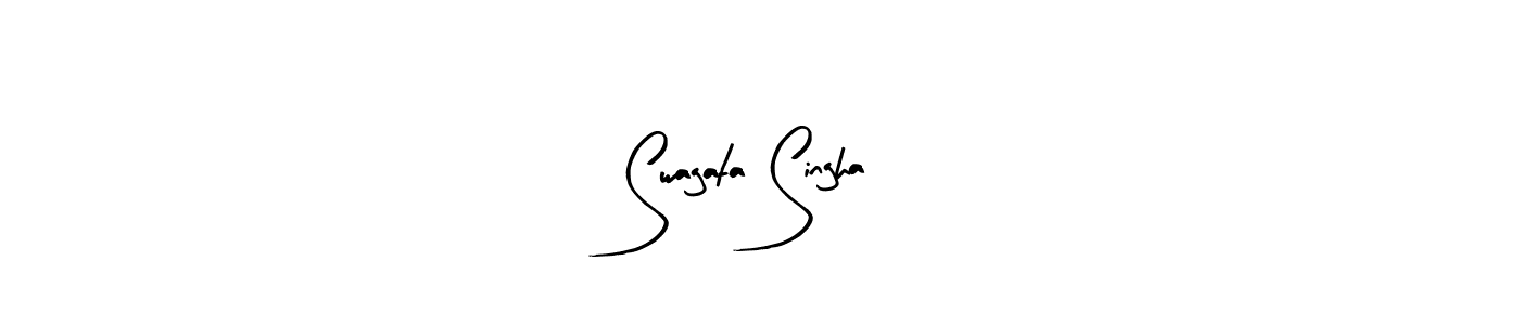 This is the best signature style for the Swagata Singha name. Also you like these signature font (Arty Signature). Mix name signature. Swagata Singha signature style 8 images and pictures png