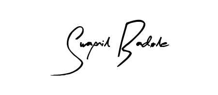 How to make Swapnil Badole name signature. Use Arty Signature style for creating short signs online. This is the latest handwritten sign. Swapnil Badole signature style 8 images and pictures png