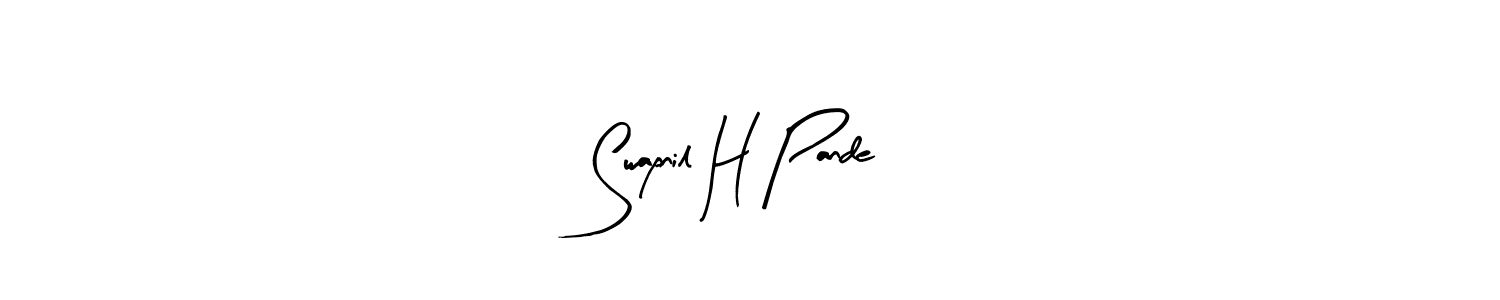 Swapnil H Pande stylish signature style. Best Handwritten Sign (Arty Signature) for my name. Handwritten Signature Collection Ideas for my name Swapnil H Pande. Swapnil H Pande signature style 8 images and pictures png