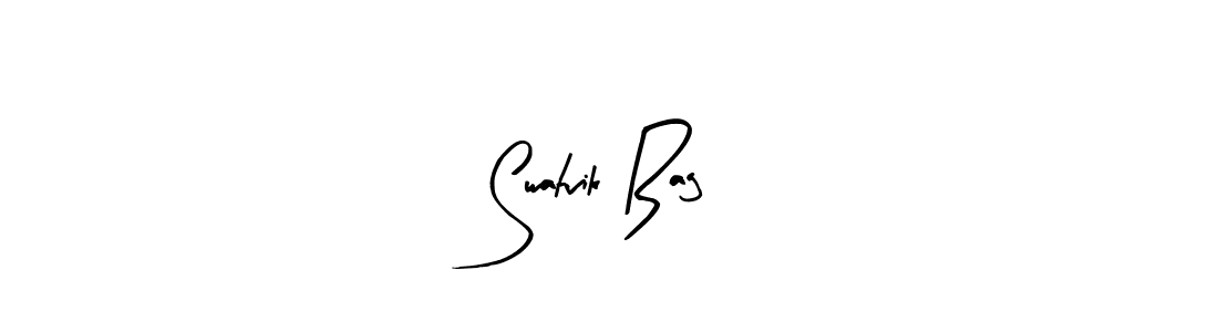 if you are searching for the best signature style for your name Swatvik Bag. so please give up your signature search. here we have designed multiple signature styles  using Arty Signature. Swatvik Bag signature style 8 images and pictures png