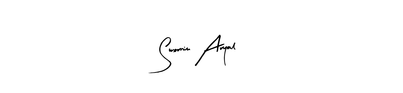 Swornim Aryal stylish signature style. Best Handwritten Sign (Arty Signature) for my name. Handwritten Signature Collection Ideas for my name Swornim Aryal. Swornim Aryal signature style 8 images and pictures png